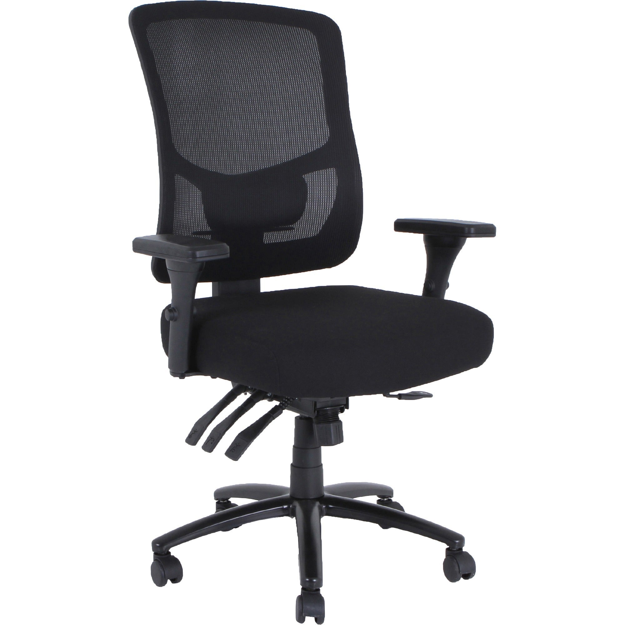 lorell-big-&-tall-mesh-back-office-chair-fabric-seat-black-armrest-1-each_llr40210 - 1
