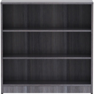 Lorell Laminate Bookcase - 36" x 12" x 36" - 3 x Shelf(ves) - Sturdy, Laminated, Contemporary Style, Square Edge, Adjustable Feet - Weathered Charcoal - Medium Density Fiberboard (MDF) - Assembly Required