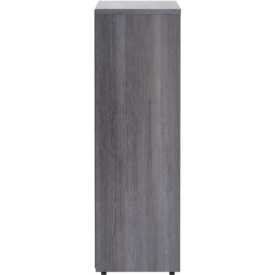Lorell Laminate Bookcase - 36" x 12" x 36" - 3 x Shelf(ves) - Sturdy, Laminated, Contemporary Style, Square Edge, Adjustable Feet - Weathered Charcoal - Medium Density Fiberboard (MDF) - Assembly Required