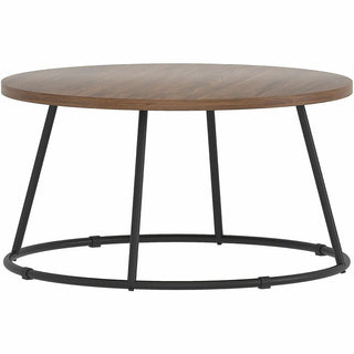 Lorell Accession Coffee Table - For - Table TopWalnut Round Top - Powder Coated Four Leg Base - 4 Legs - 200 lb Capacity x 1" Table Top Thickness x 31.50" Table Top Diameter - 16.75" Height - Assembly Required - 1 Each