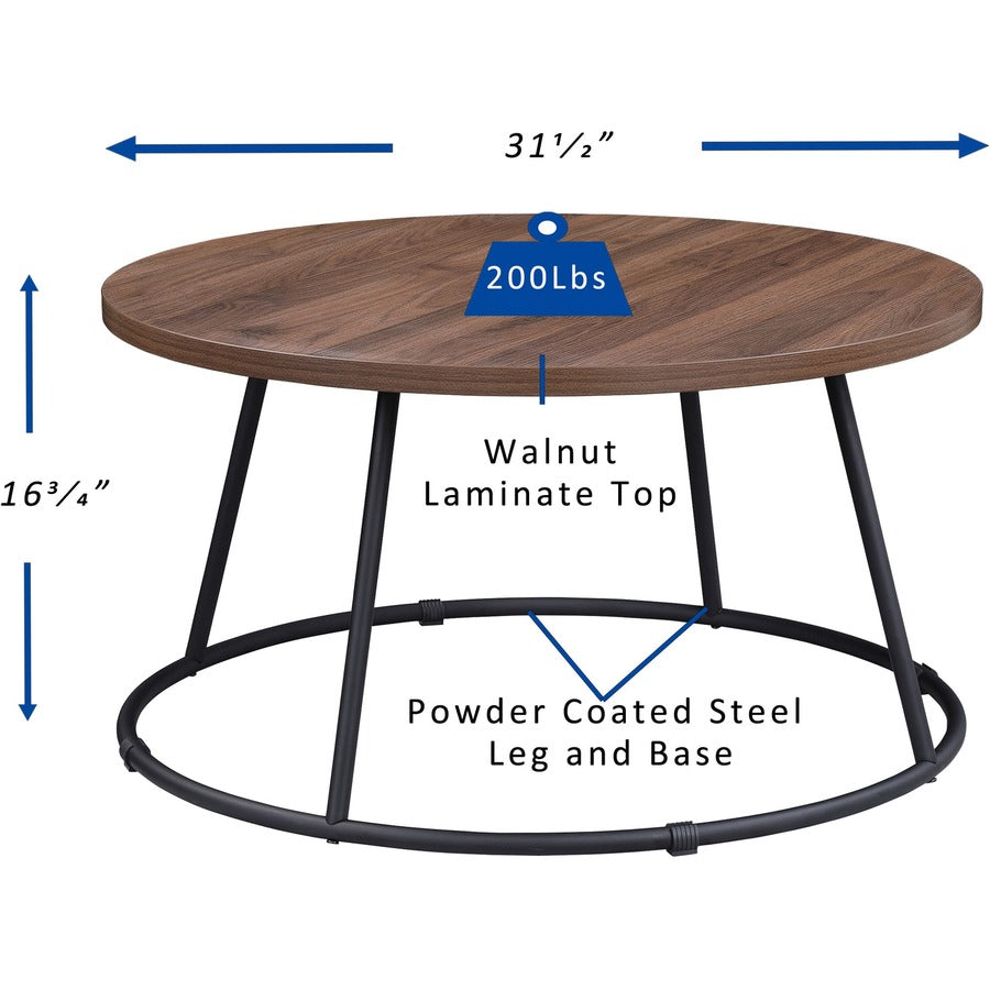 lorell-accession-coffee-table-for-table-topwalnut-round-top-powder-coated-four-leg-base-4-legs-200-lb-capacity-x-1-table-top-thickness-x-3150-table-top-diameter-1675-height-assembly-required-1-each_llr16259 - 4