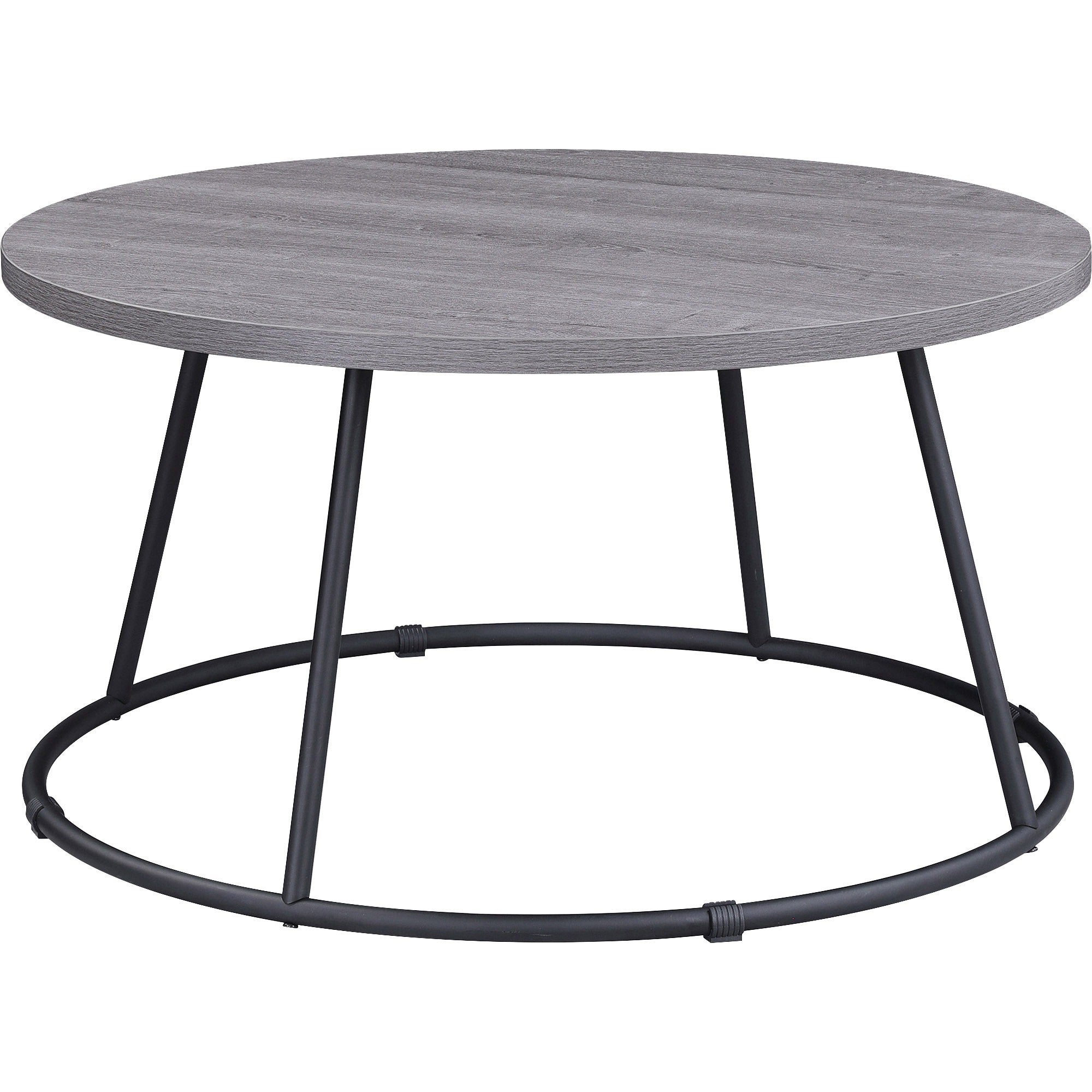 lorell-accession-coffee-table-for-table-topround-top-powder-coated-four-leg-base-4-legs-200-lb-capacity-x-1-table-top-thickness-x-3150-table-top-diameter-1675-height-assembly-required-weathered-charcoal-1-each_llr16260 - 1