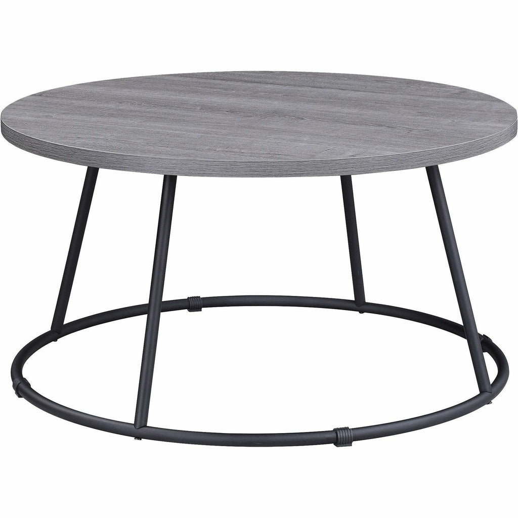 Lorell Accession Coffee Table - For - Table TopRound Top - Powder Coated Four Leg Base - 4 Legs - 200 lb Capacity x 1" Table Top Thickness x 31.50" Table Top Diameter - 16.75" Height - Assembly Required - Weathered Charcoal - 1 Each