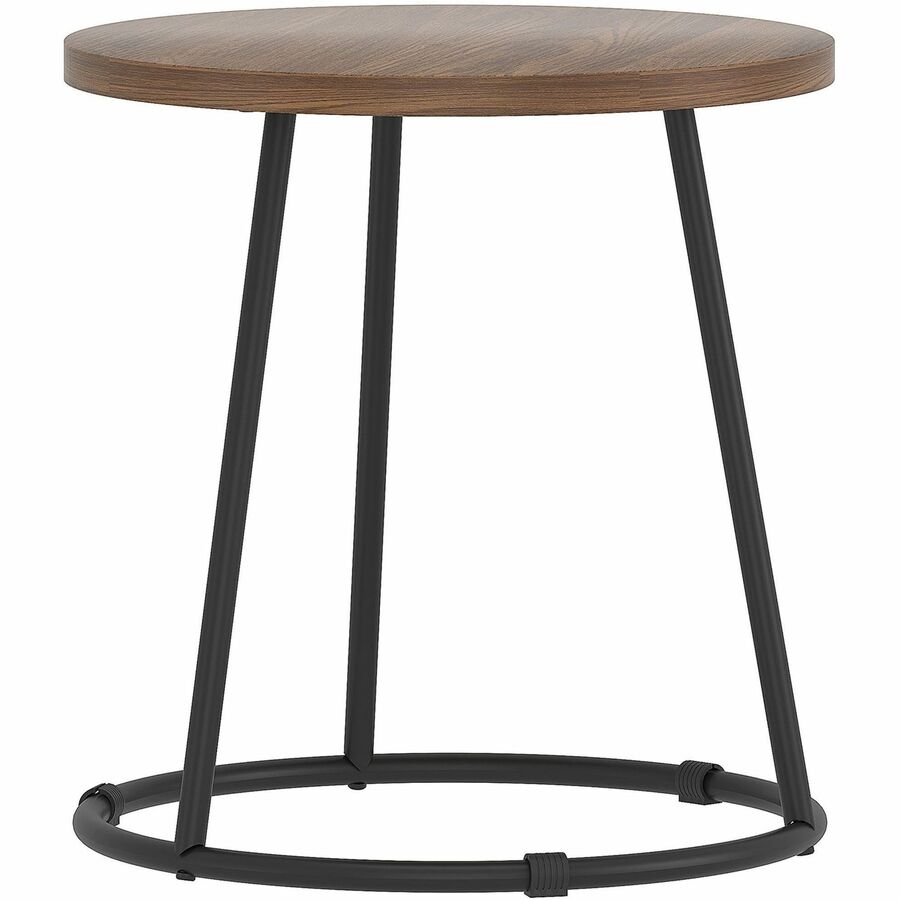 Lorell Accession End Table - For - Table TopRound Top - Powder Coated Four Leg Base - 4 Legs - 200 lb Capacity x 1" Table Top Thickness x 19" Table Top Diameter - 19.75" Height - Assembly Required - Walnut - 1 Each