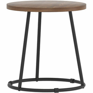 Lorell Accession End Table - For - Table TopRound Top - Powder Coated Four Leg Base - 4 Legs - 200 lb Capacity x 1" Table Top Thickness x 19" Table Top Diameter - 19.75" Height - Assembly Required - Walnut - 1 Each