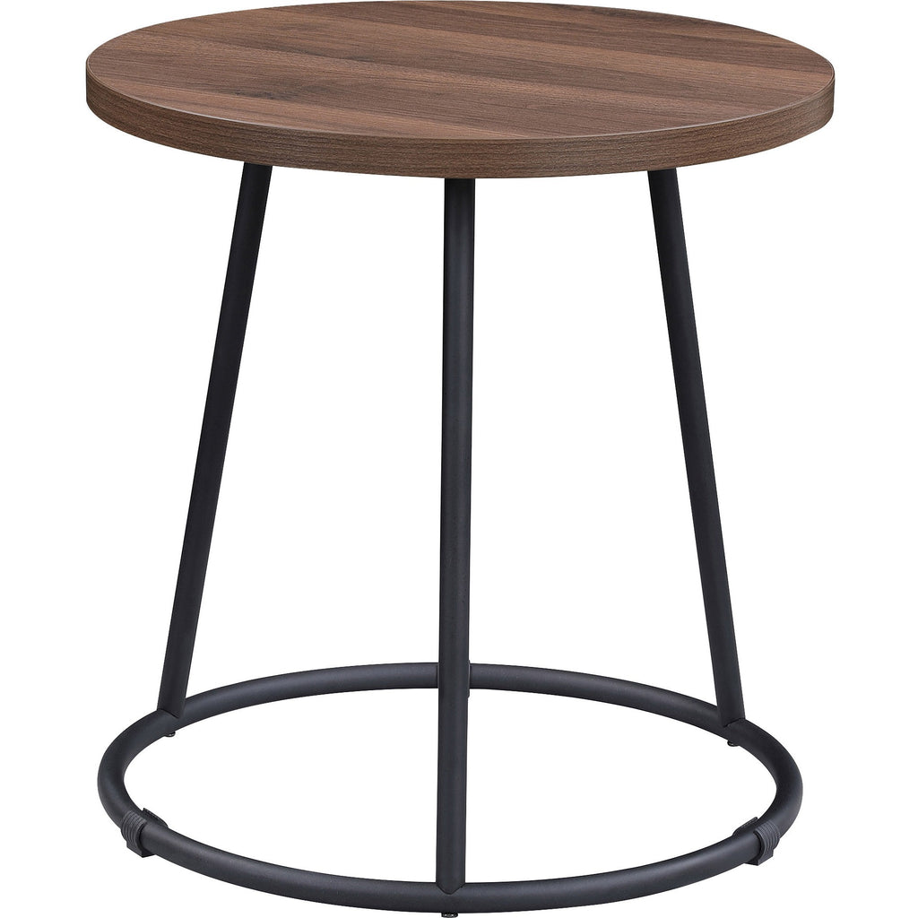 Lorell Accession End Table - For - Table TopRound Top - Powder Coated Four Leg Base - 4 Legs - 200 lb Capacity x 1" Table Top Thickness x 19" Table Top Diameter - 19.75" Height - Assembly Required - Walnut - 1 Each