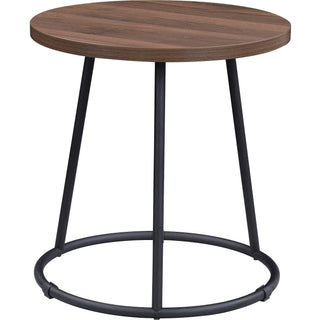Lorell Accession End Table - For - Table TopRound Top - Powder Coated Four Leg Base - 4 Legs - 200 lb Capacity x 1" Table Top Thickness x 19" Table Top Diameter - 19.75" Height - Assembly Required - Walnut - 1 Each