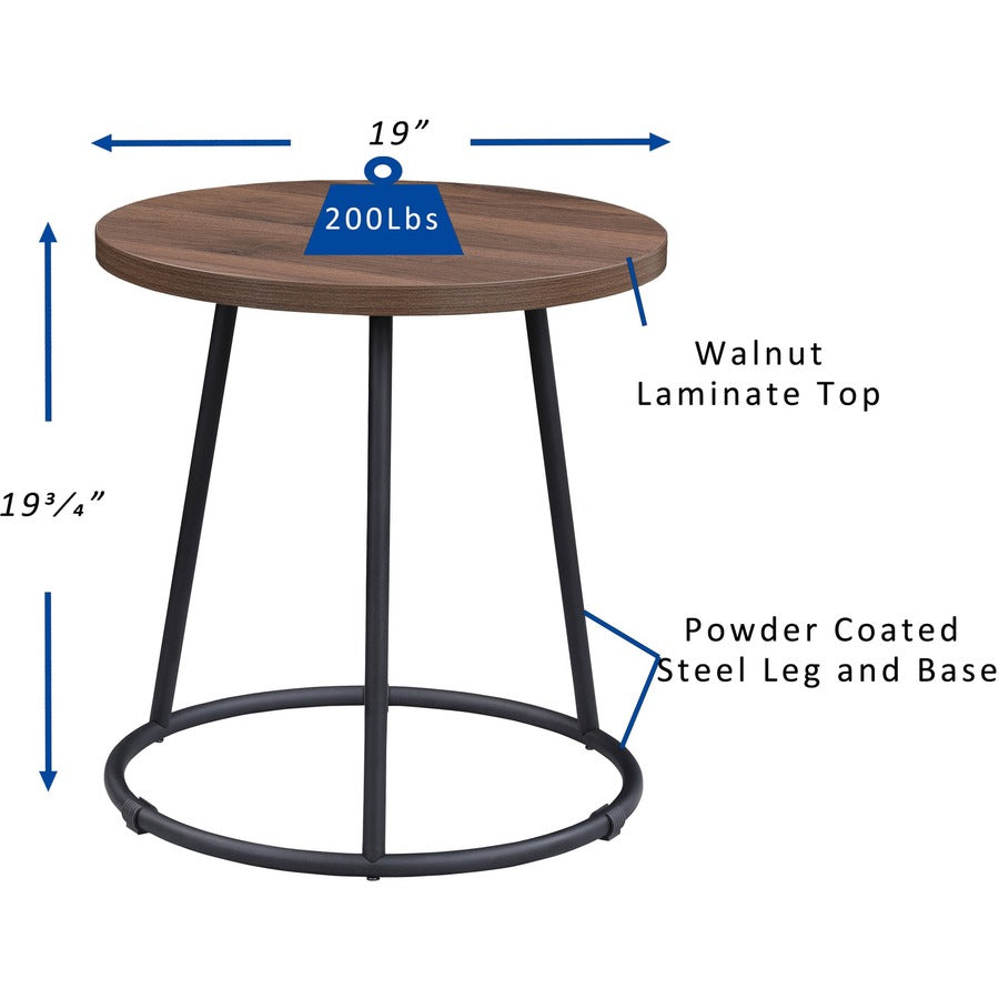 lorell-accession-end-table-for-table-topround-top-powder-coated-four-leg-base-4-legs-200-lb-capacity-x-1-table-top-thickness-x-19-table-top-diameter-1975-height-assembly-required-walnut-1-each_llr16261 - 3