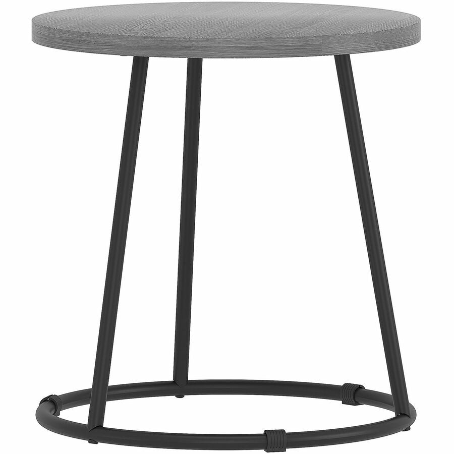 Lorell Accession End Table - For - Table TopRound Top - Powder Coated Four Leg Base - 4 Legs - 200 lb Capacity x 1" Table Top Thickness x 19" Table Top Diameter - 19.75" Height - Assembly Required - Weathered Charcoal - 1 Each