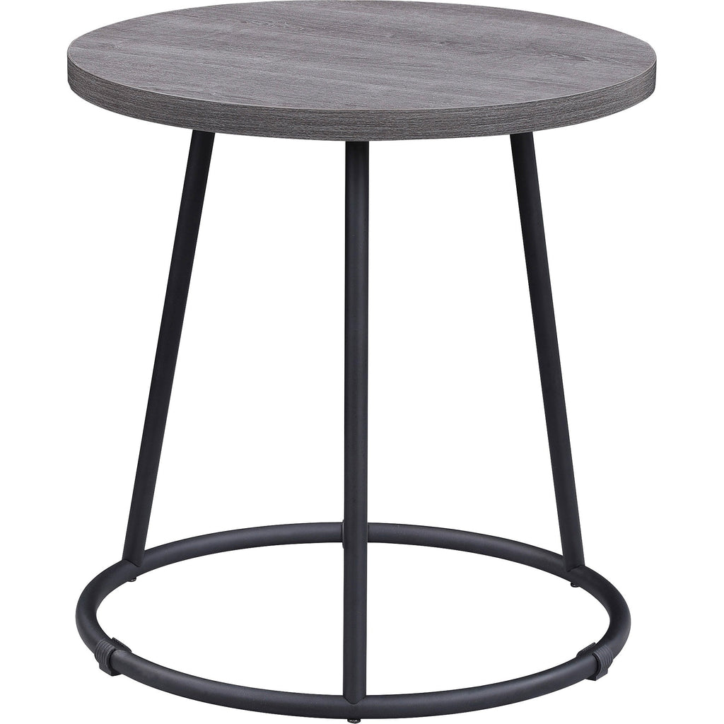 Lorell Accession End Table - For - Table TopRound Top - Powder Coated Four Leg Base - 4 Legs - 200 lb Capacity x 1" Table Top Thickness x 19" Table Top Diameter - 19.75" Height - Assembly Required - Weathered Charcoal - 1 Each