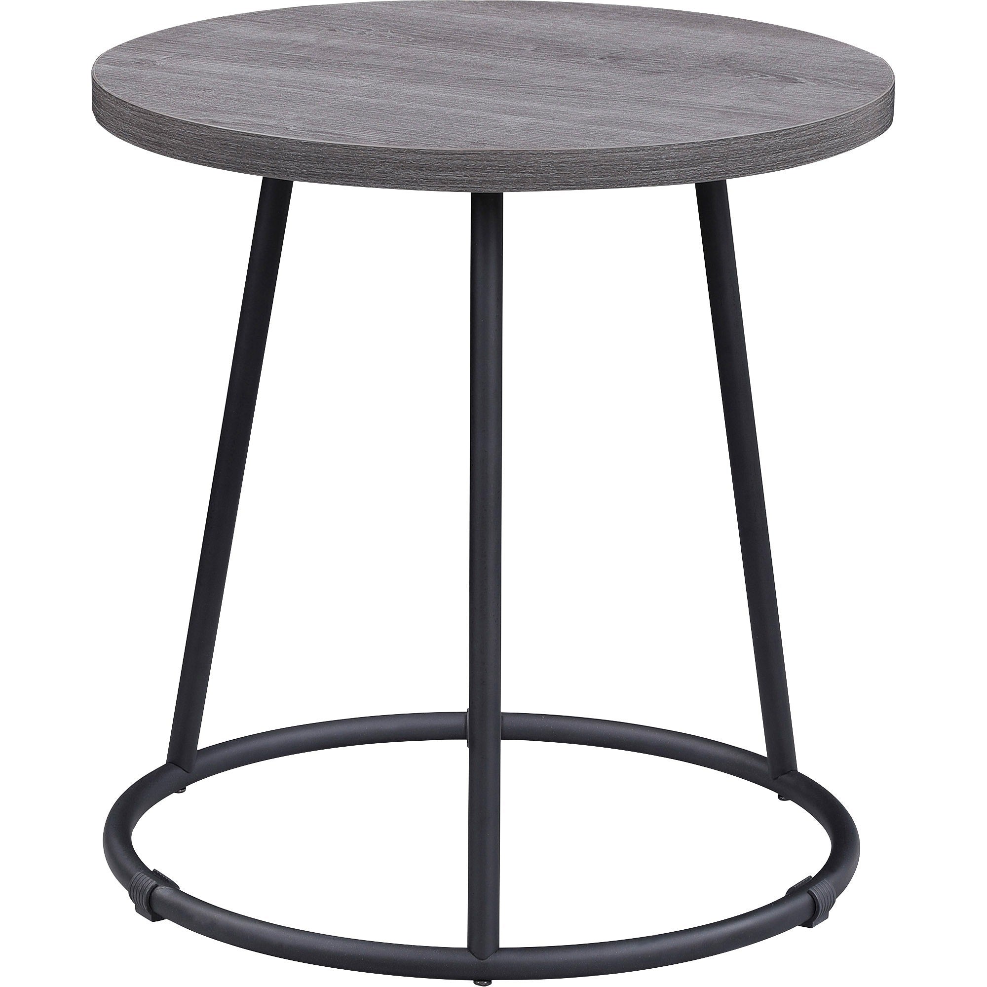 Lorell Accession End Table - For - Table TopRound Top - Powder Coated Four Leg Base - 4 Legs - 200 lb Capacity x 1" Table Top Thickness x 19" Table Top Diameter - 19.75" Height - Assembly Required - Weathered Charcoal - 1 Each