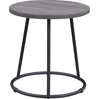 Lorell Accession End Table - For - Table TopRound Top - Powder Coated Four Leg Base - 4 Legs - 200 lb Capacity x 1" Table Top Thickness x 19" Table Top Diameter - 19.75" Height - Assembly Required - Weathered Charcoal - 1 Each