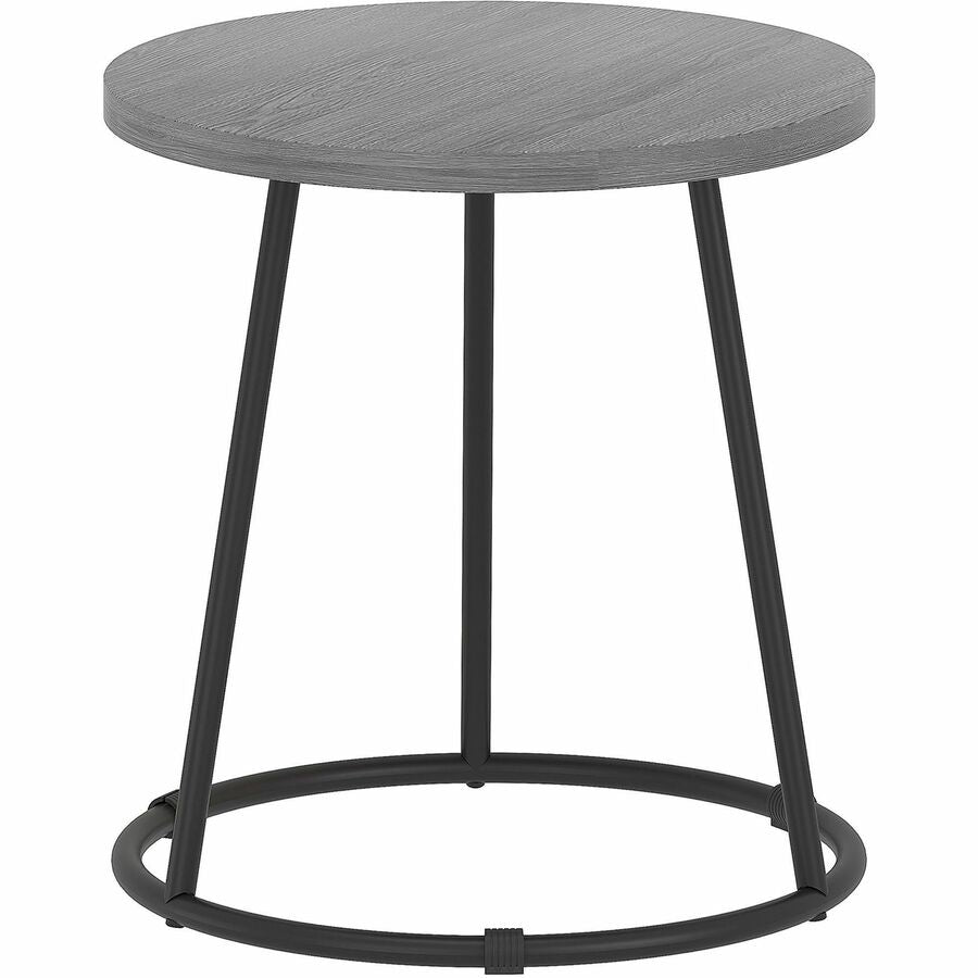 Lorell Accession End Table - For - Table TopRound Top - Powder Coated Four Leg Base - 4 Legs - 200 lb Capacity x 1" Table Top Thickness x 19" Table Top Diameter - 19.75" Height - Assembly Required - Weathered Charcoal - 1 Each