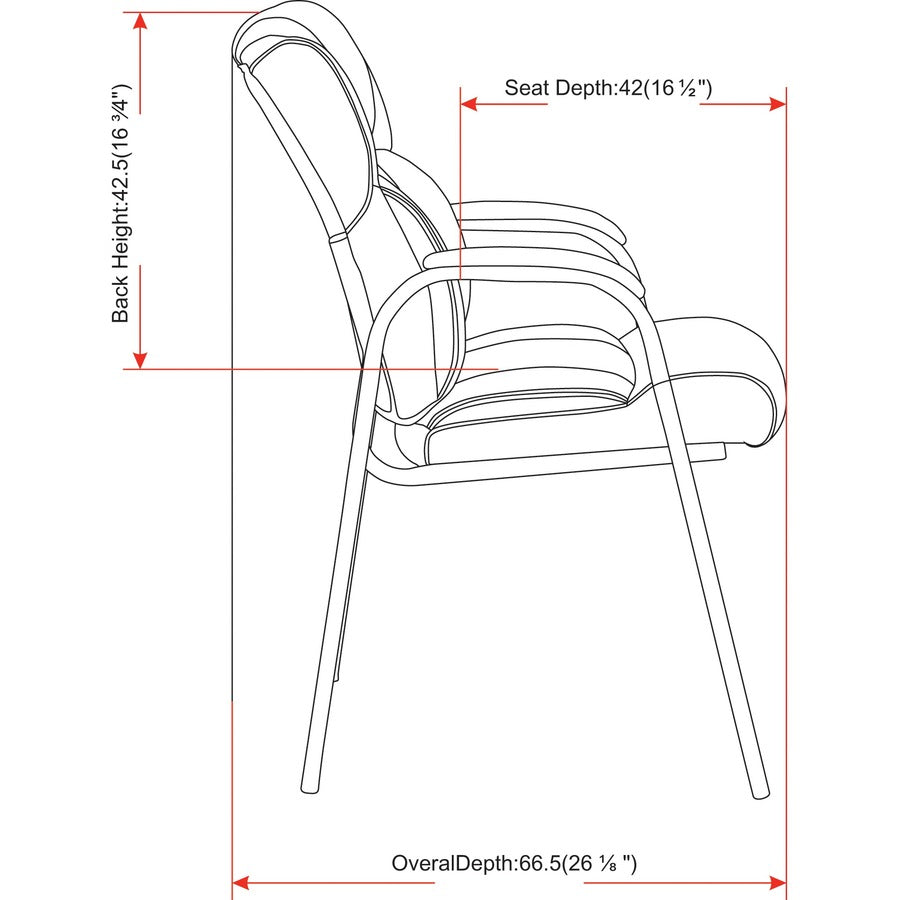 lorell-low-back-cushioned-guest-chair-black-bonded-leather-seat-black-bonded-leather-back-powder-coated-steel-frame-high-back-four-legged-base-armrest-1-each_llr67002 - 6