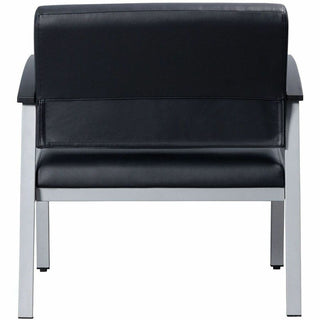 Lorell Healthcare Reception Big & Tall Antimicrobial Guest Chair - Vinyl Seat - Vinyl Back - Powder Coated Silver Steel Frame - Four-legged Base - Black, Silver - Armrest - 1 Each