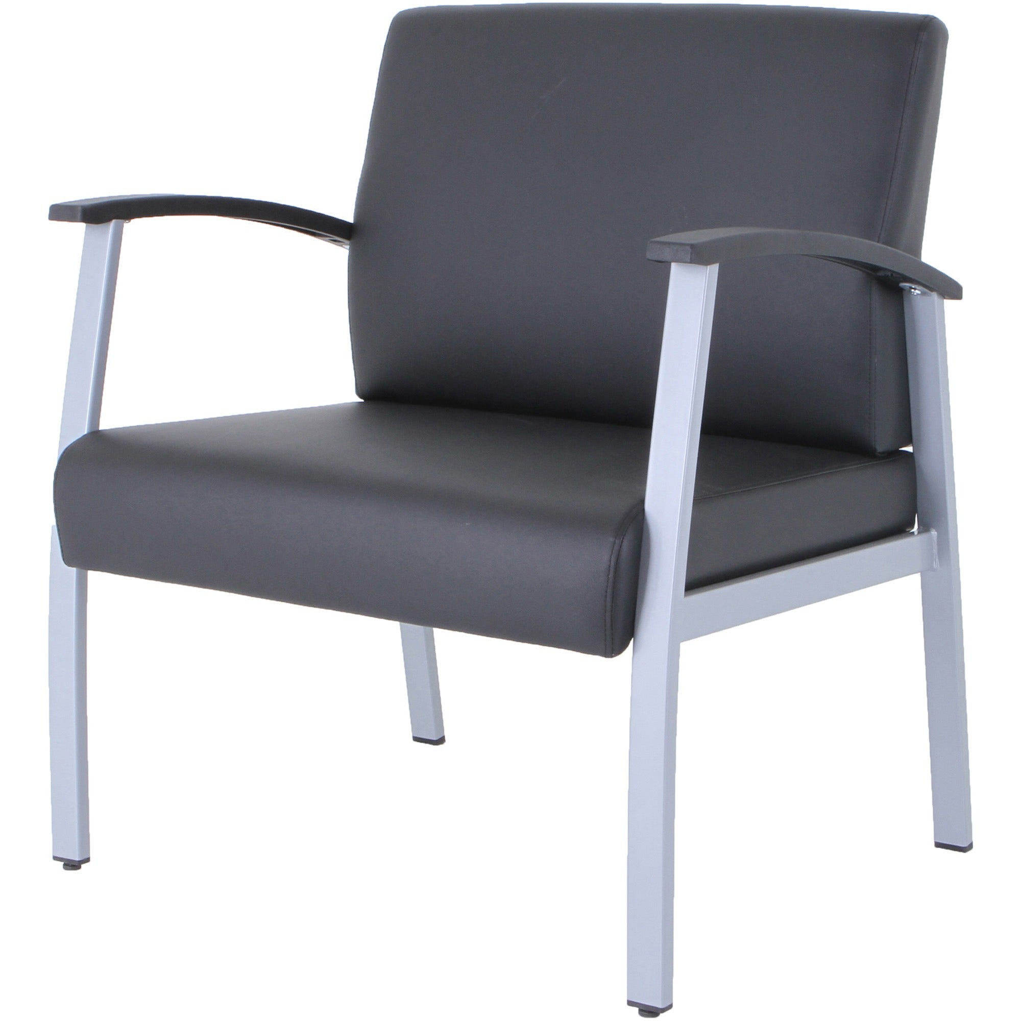 lorell-healthcare-reception-big-&-tall-antimicrobial-guest-chair-vinyl-seat-vinyl-back-powder-coated-silver-steel-frame-four-legged-base-black-silver-armrest-1-each_llr67001 - 4