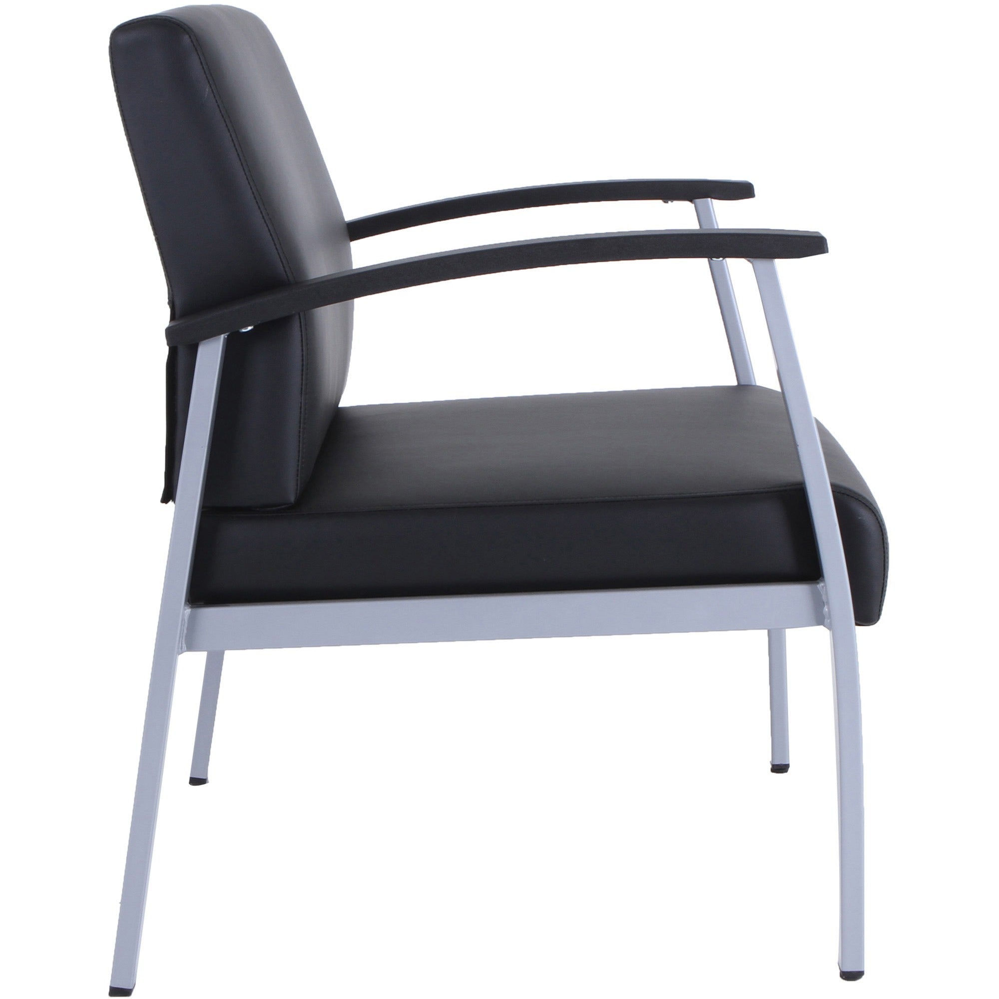 lorell-healthcare-reception-big-&-tall-antimicrobial-guest-chair-vinyl-seat-vinyl-back-powder-coated-silver-steel-frame-four-legged-base-black-silver-armrest-1-each_llr67001 - 6