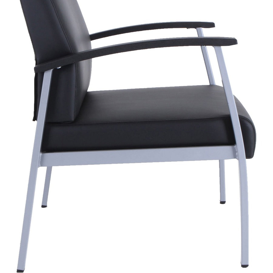 lorell-healthcare-reception-big-&-tall-antimicrobial-guest-chair-vinyl-seat-vinyl-back-powder-coated-silver-steel-frame-four-legged-base-black-silver-armrest-1-each_llr67001 - 7