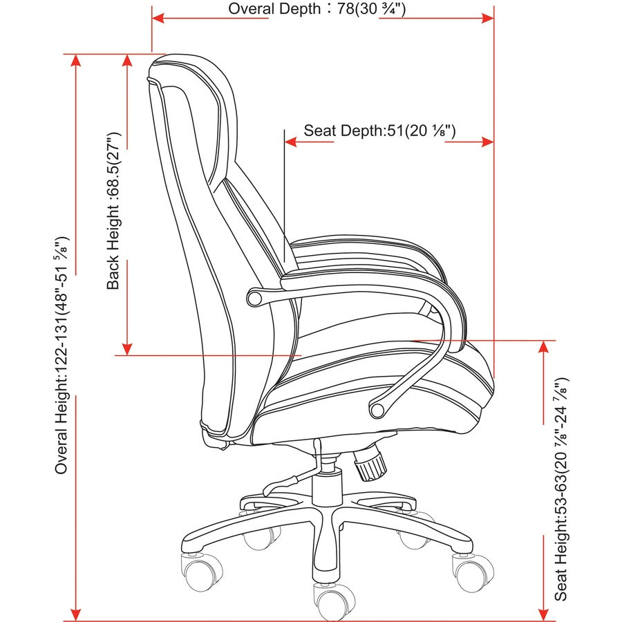 lorell-big-&-tall-high-back-chair-bonded-leather-seat-black-bonded-leather-back-high-back-black-armrest-1-each_llr67004 - 7