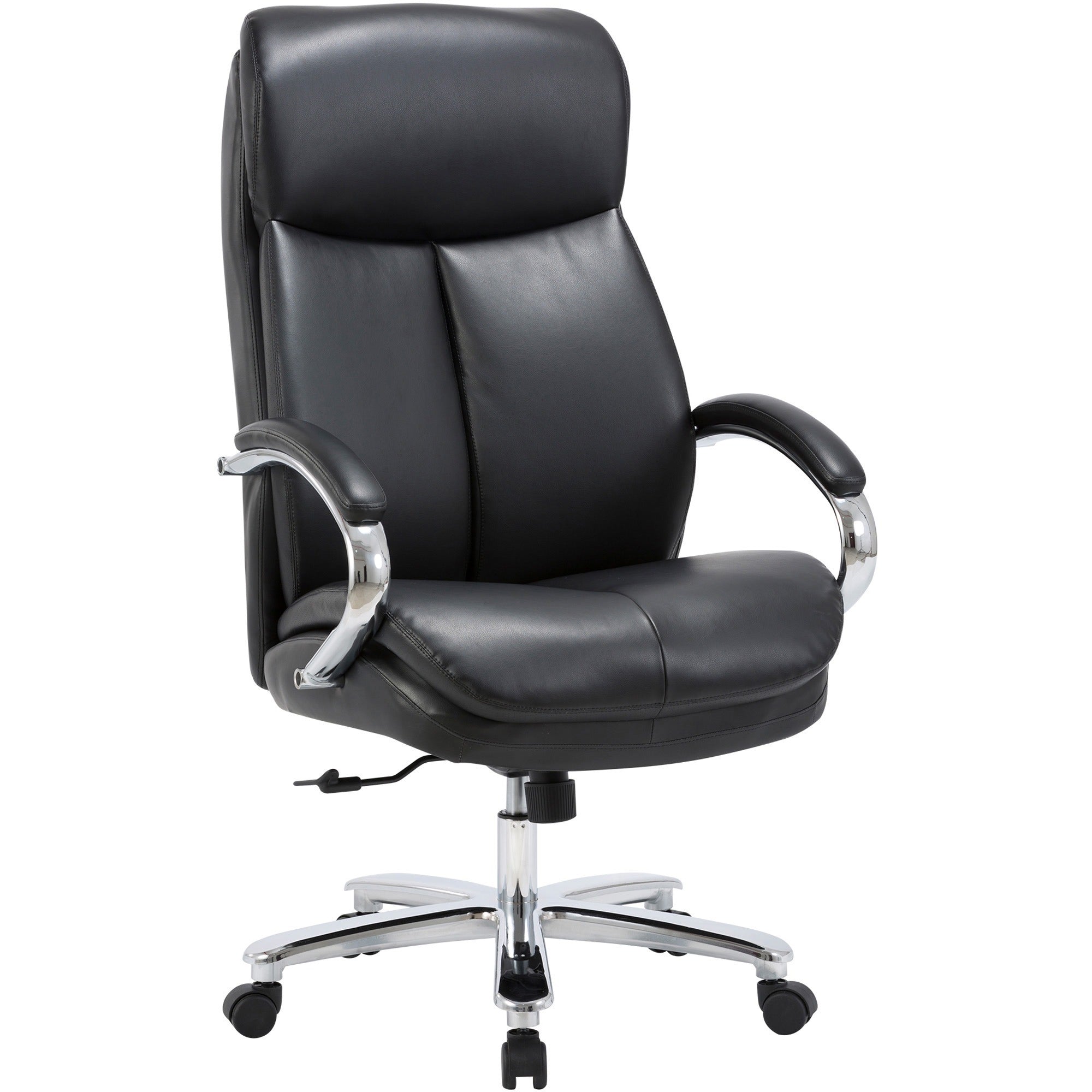 lorell-big-&-tall-high-back-chair-bonded-leather-seat-black-bonded-leather-back-high-back-black-armrest-1-each_llr67004 - 1