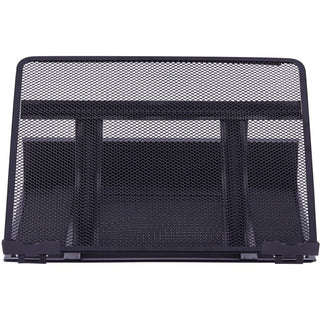 Lorell Mesh Laptop Stand - 3.5" Height x 13" Width x 11.5" Depth - Desktop - Steel, Metal - Black
