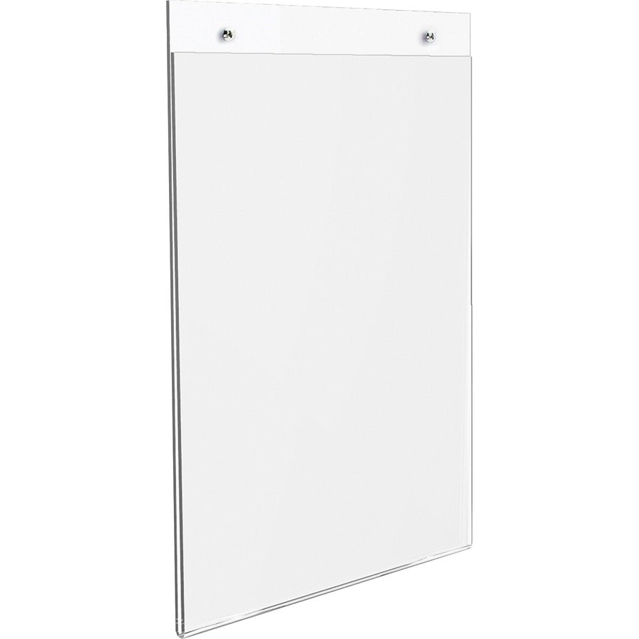 Lorell Wall-Mounted Sign Holders - Support 8.50" x 11" Media - Acrylic - 2 / Pack - Clear