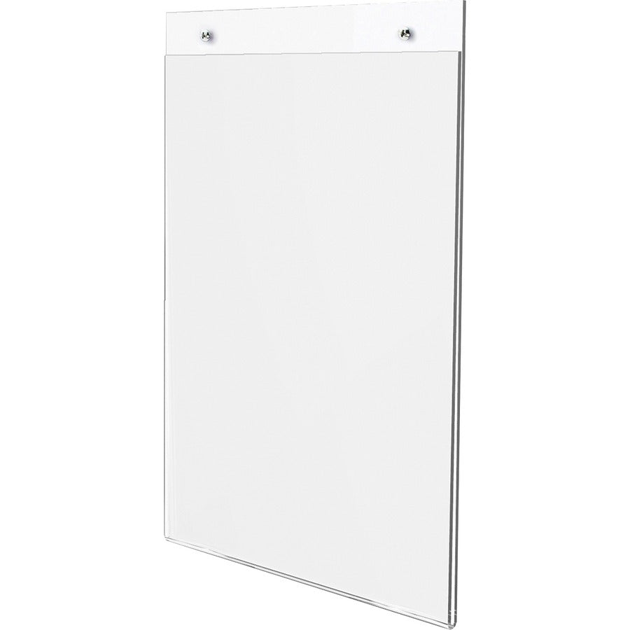 Lorell Wall-Mounted Sign Holders - Support 8.50" x 11" Media - Acrylic - 2 / Pack - Clear