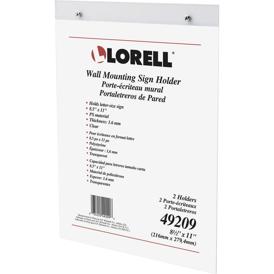 lorell-wall-mounted-sign-holders-support-850-x-11-media-acrylic-2-pack-clear_llr49209 - 6