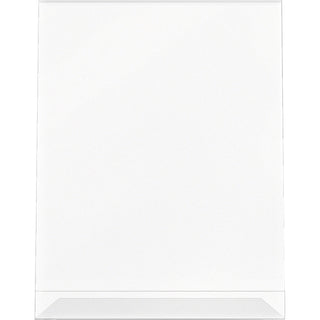 Lorell L-base Slanted Sign Holder Stand - Support 8.50" x 11" Media - Acrylic - 3 / Pack - Clear - 2