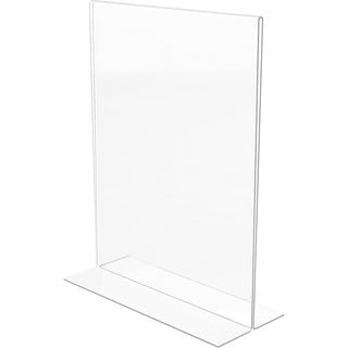 Lorell T-base Standing Sign Holders - Support 8.50" x 11" Media - Acrylic - 2 / Pack - Clear