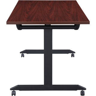 Lorell Mobile Folding Training Table - For - Table TopRectangle Top - Powder Coated Base - 200 lb Capacity x 63" Table Top Width - 29.50" Height x 63" Width x 29.50" Depth - Assembly Required - Brown - 1 Each