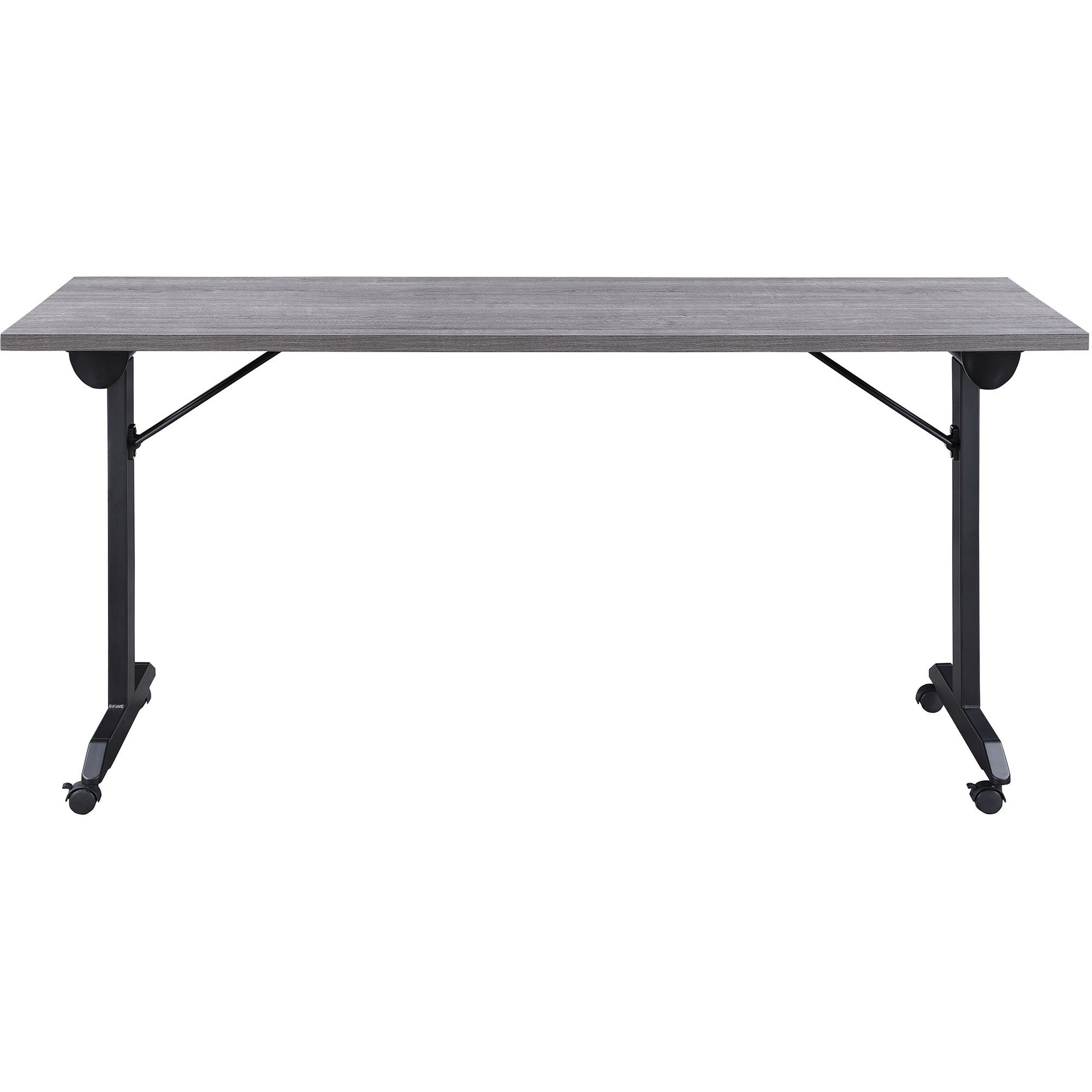 lorell-mobile-folding-training-table-for-table-toprectangle-top-powder-coated-base-200-lb-capacity-x-63-table-top-width-2950-height-x-63-width-x-24-depth-assembly-required-weathered-charcoal-1-each_llr60736 - 3