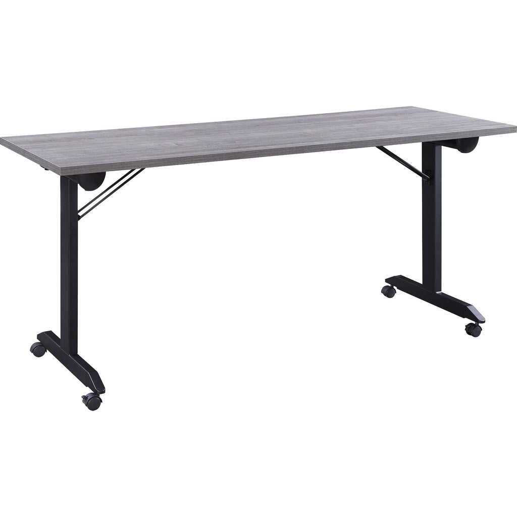 Lorell Mobile Folding Training Table - For - Table TopRectangle Top - Powder Coated Base - 200 lb Capacity x 63" Table Top Width - 29.50" Height x 63" Width x 29.50" Depth - Assembly Required - Gray - 1 Each