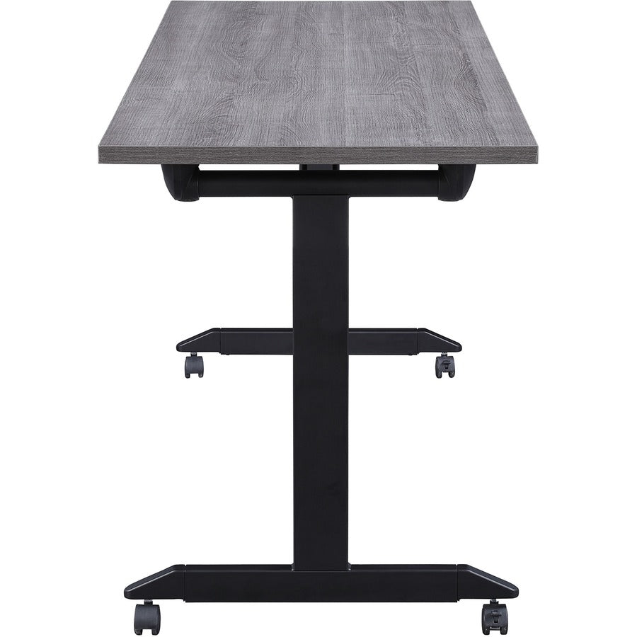 Lorell Mobile Folding Training Table - For - Table TopRectangle Top - Powder Coated Base - 200 lb Capacity x 63" Table Top Width - 29.50" Height x 63" Width x 29.50" Depth - Assembly Required - Gray - 1 Each