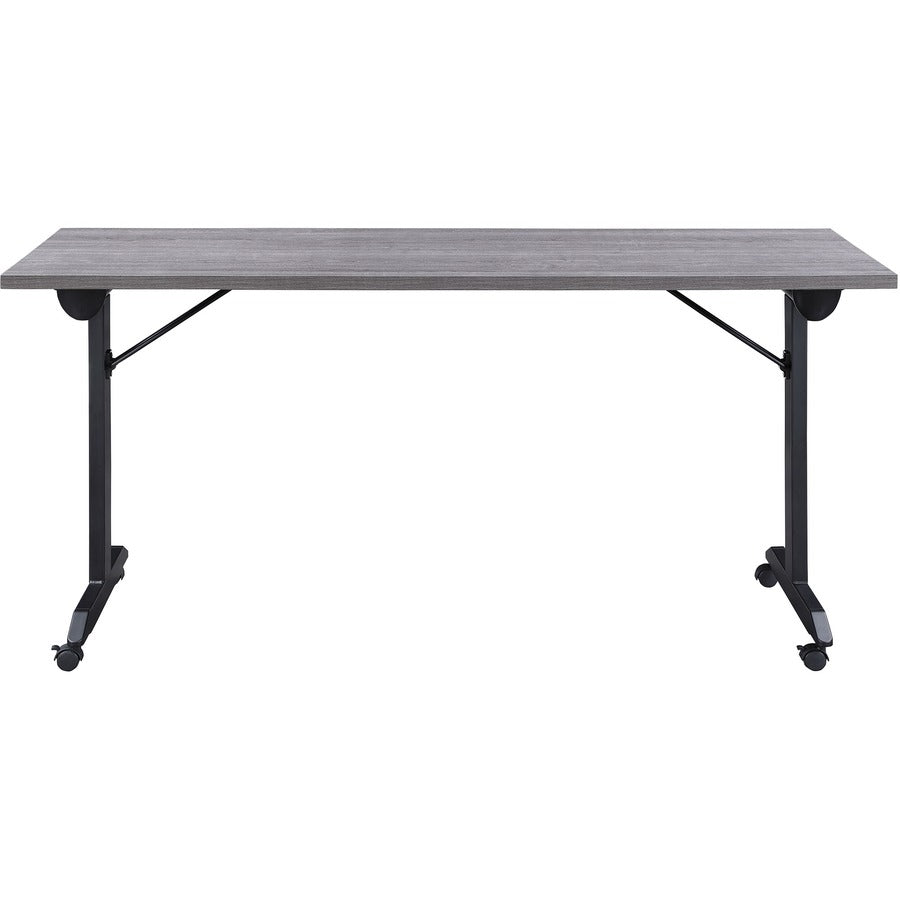 Lorell Mobile Folding Training Table - For - Table TopRectangle Top - Powder Coated Base - 200 lb Capacity x 63" Table Top Width - 29.50" Height x 63" Width x 29.50" Depth - Assembly Required - Gray - 1 Each