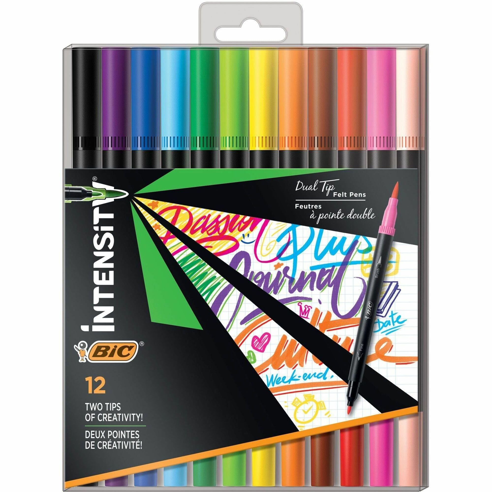 BIC Intensity Marker - Assorted Water Based Ink - 12 Pack - 1