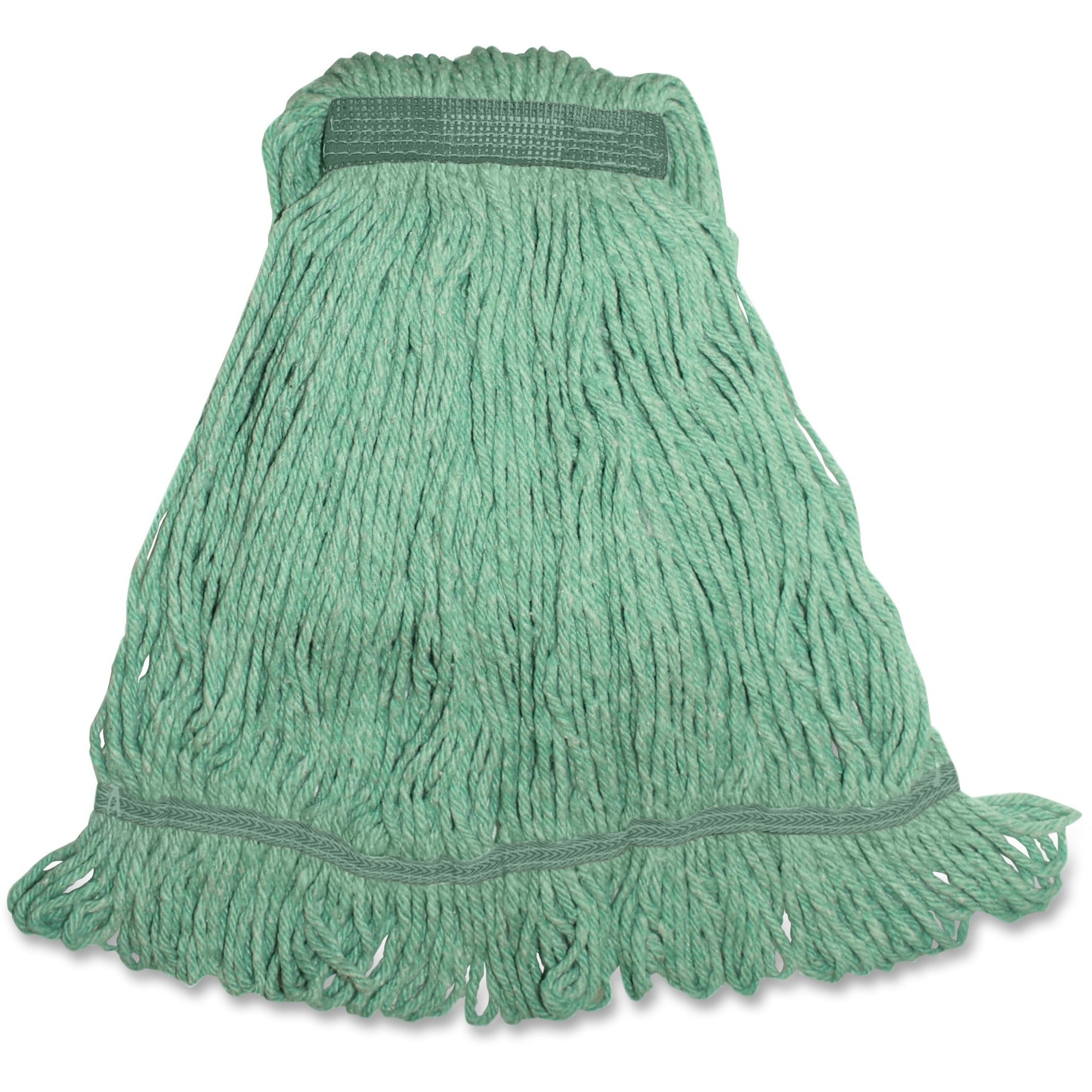 Genuine Joe Narrow Band Medium Mophead - Medium - Rayon, Cotton, Cotton - Green - 1Each