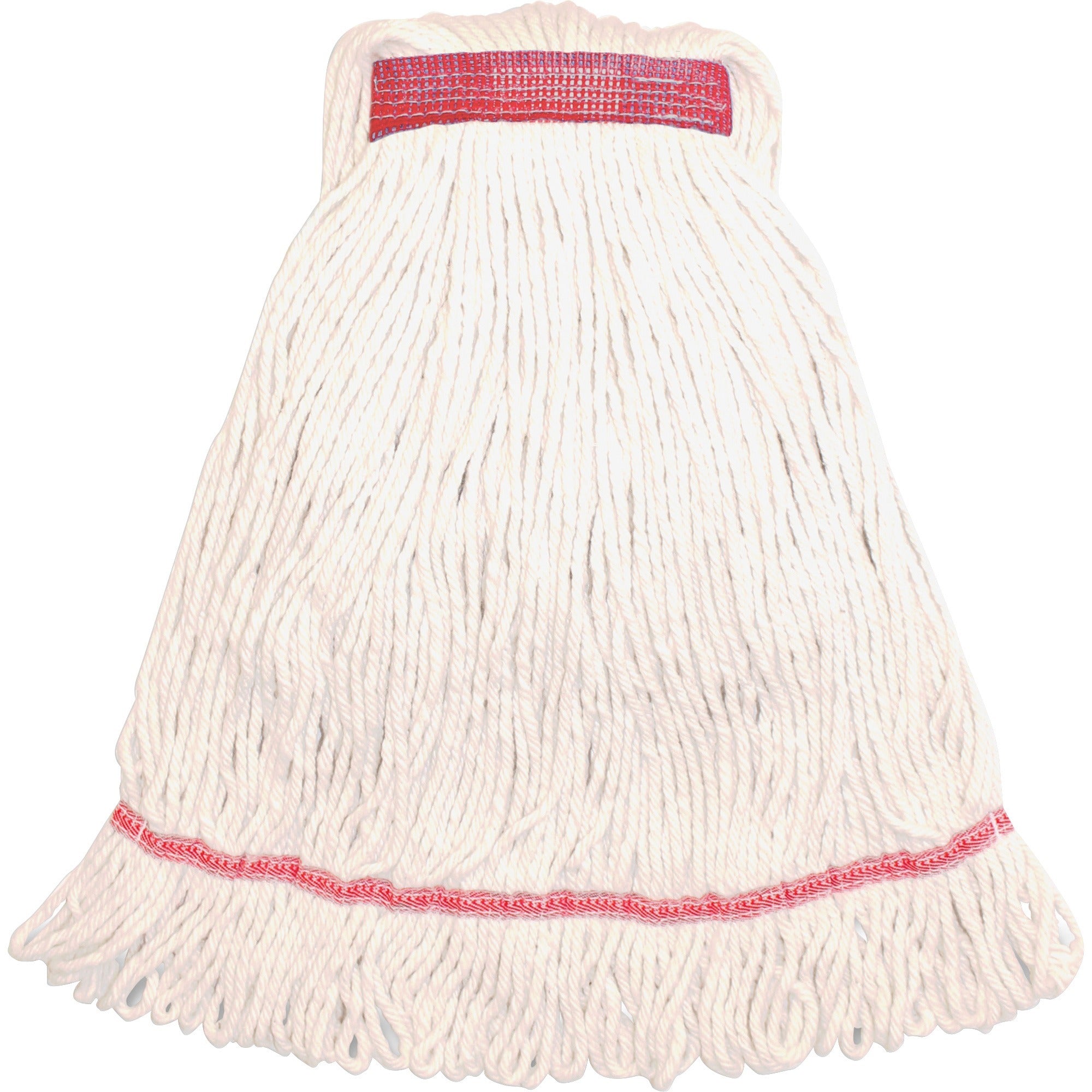 Genuine Joe Narrow Band Medium Mophead - Medium - Rayon, Cotton, Cotton - White - 1Each