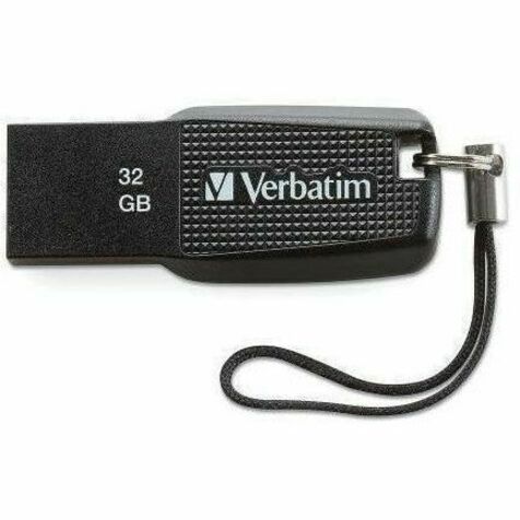 Verbatim 32GB Ergo USB Flash Drive - Black - The Verbatim Ergo USB drive features an ergonomic design for in-hand comfort and COB design for enhanced reliability.