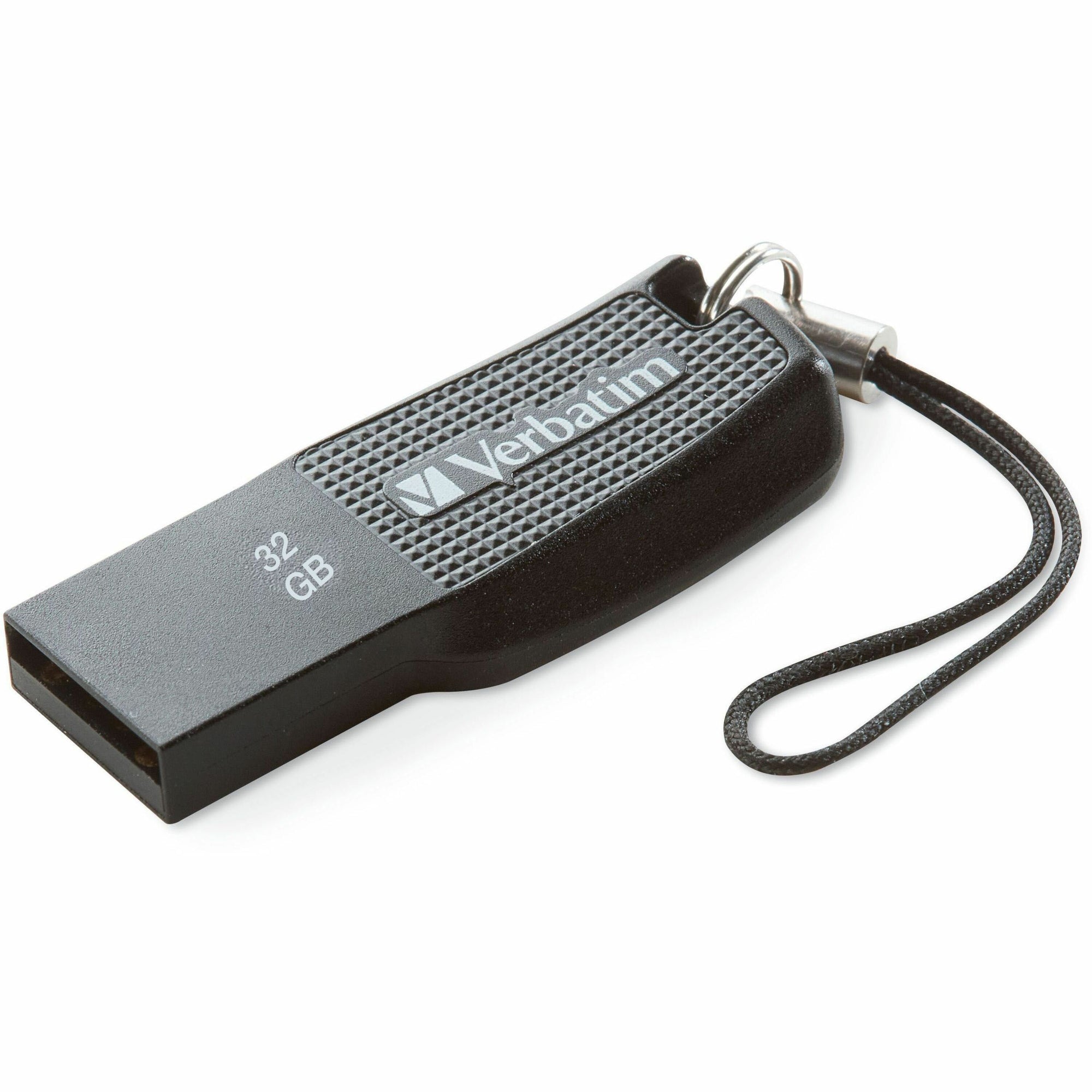 Verbatim 32GB Ergo USB Flash Drive - Black - The Verbatim Ergo USB drive features an ergonomic design for in-hand comfort and COB design for enhanced reliability.