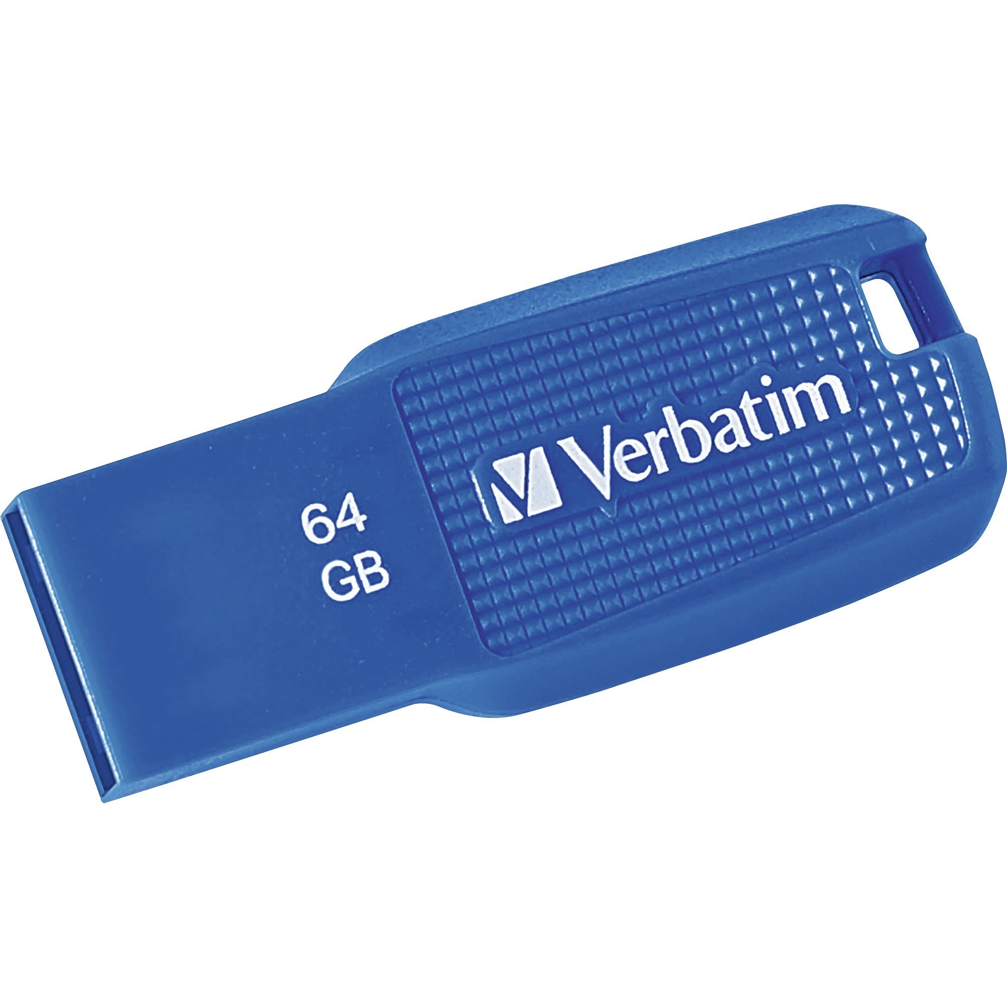 Verbatim 64GB Ergo USB 3.0 Flash Drive - Blue - The Verbatim Ergo USB drive features an ergonomic design for in-hand comfort and COB design for enhanced reliability. - 1
