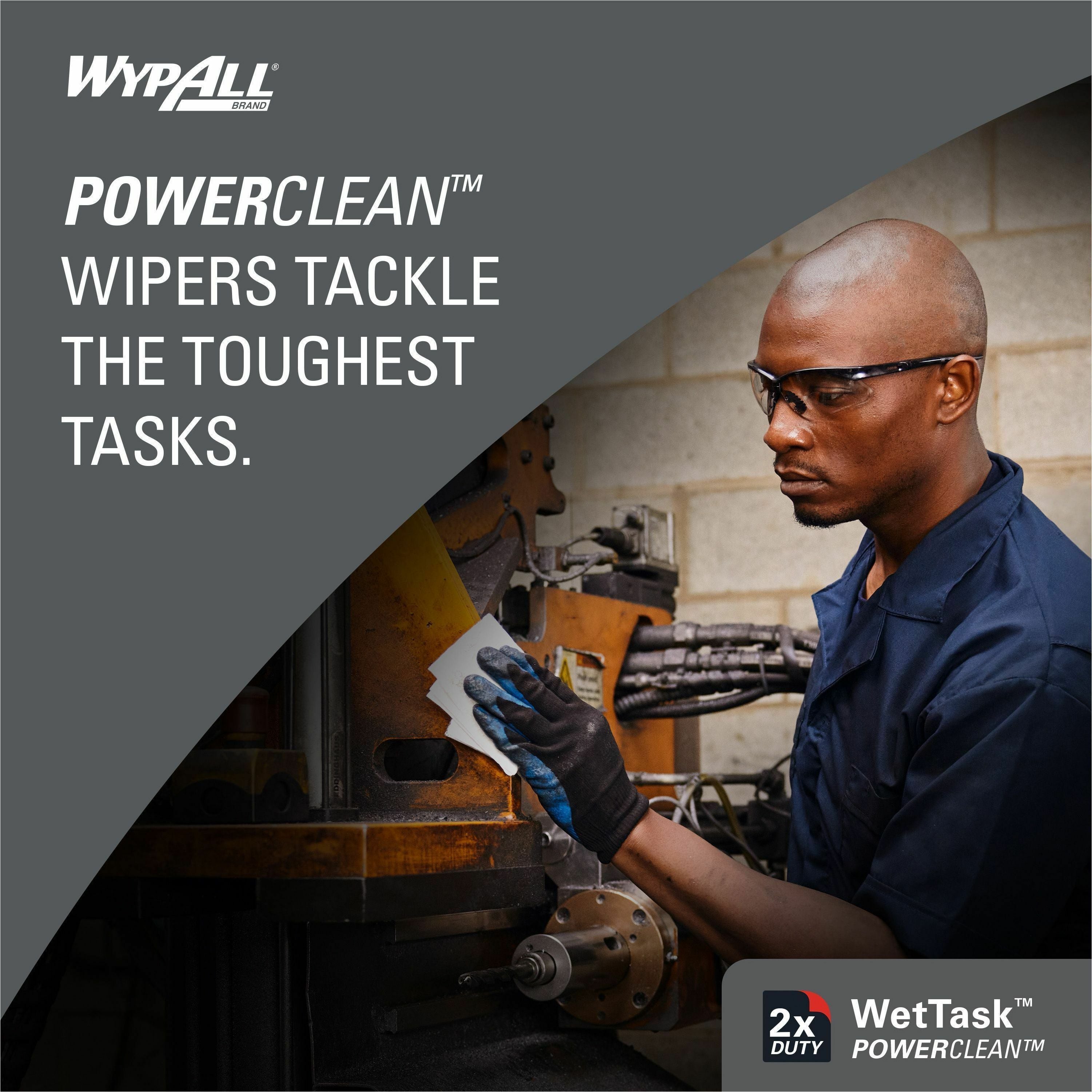 Wypall PowerClean WetTask Wipers for Disinfectants, Sanitizers & Solvents - 12" x 6" - 140 Sheets/Roll - White - Hydroknit - Disinfectant - 1 Rolls Per Bucket - 6 / Carton - 