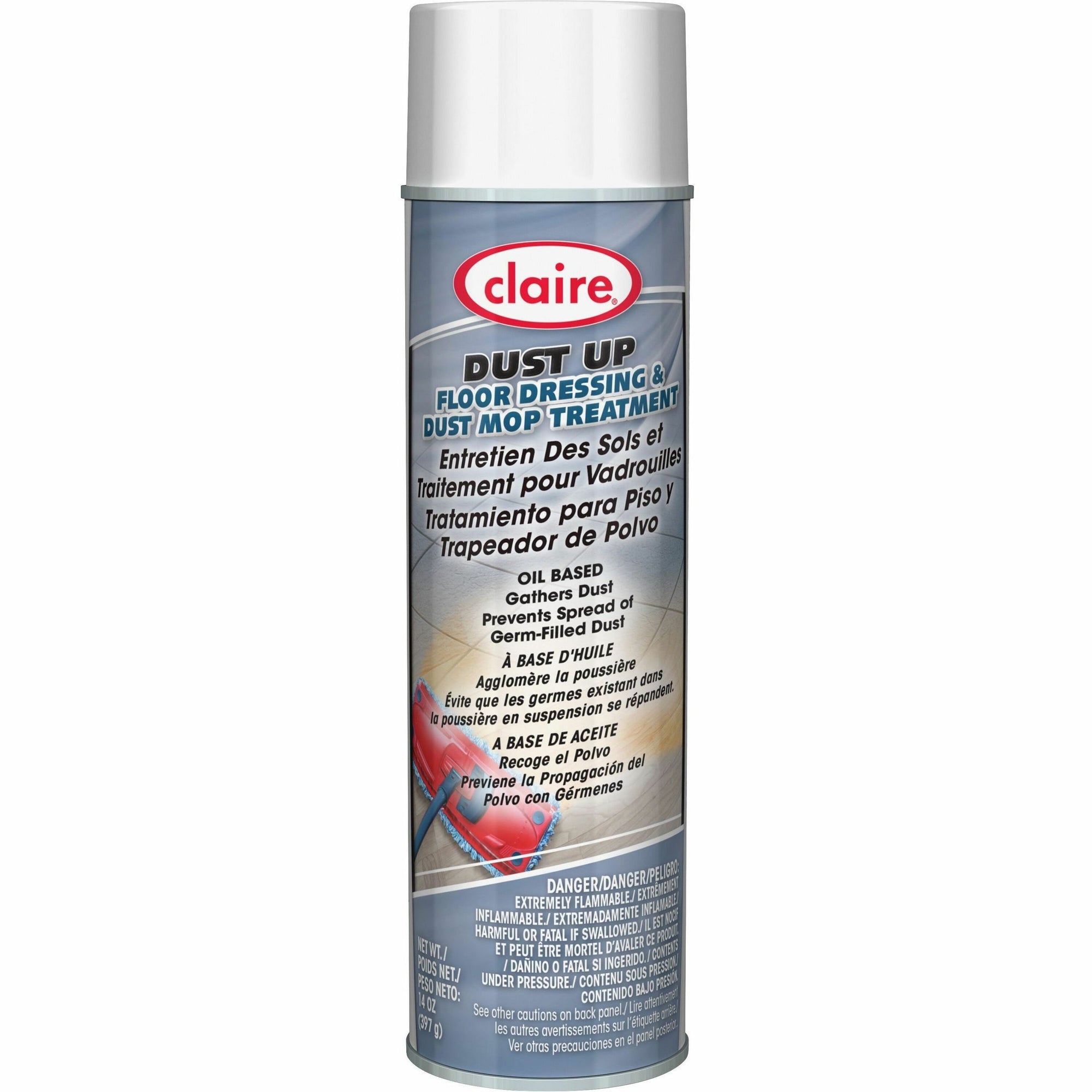 Dust Up Floor Dressing and Dust Mop Treatment, Lemon Scent, 14 oz Aerosol Spray, Dozen