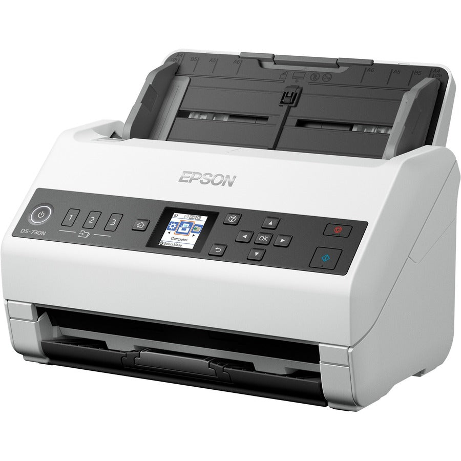 DS-730N Network Color Document Scanner, 600 dpi Optical Resolution, 100-Sheet Duplex Auto Document Feeder