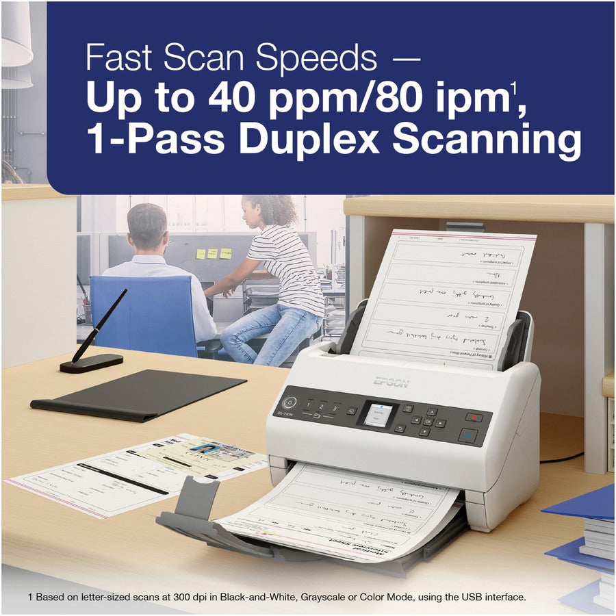 DS-730N Network Color Document Scanner, 600 dpi Optical Resolution, 100-Sheet Duplex Auto Document Feeder