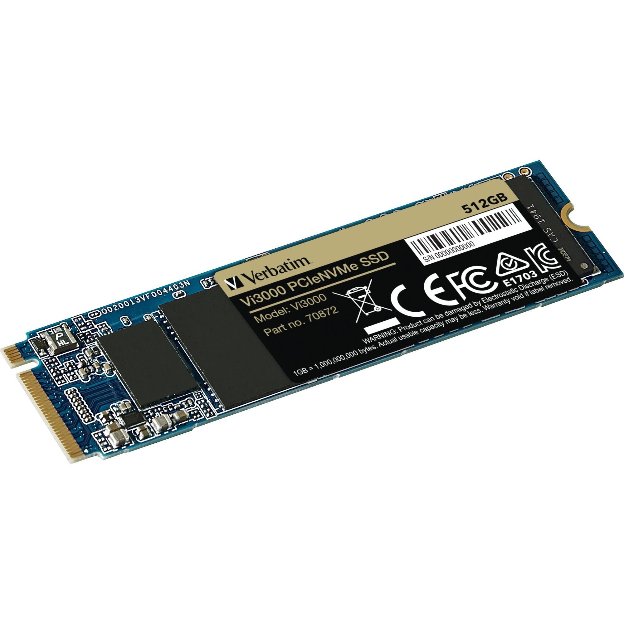 verbatim-vi3000-512-gb-solid-state-drive-m2-2280-internal-pci-express-nvme-pci-express-nvme-30-x4-notebook-desktop-pc-device-supported-300-tb-tbw-3000-mb-s-maximum-read-transfer-rate-5-year-warranty_ver70872 - 1