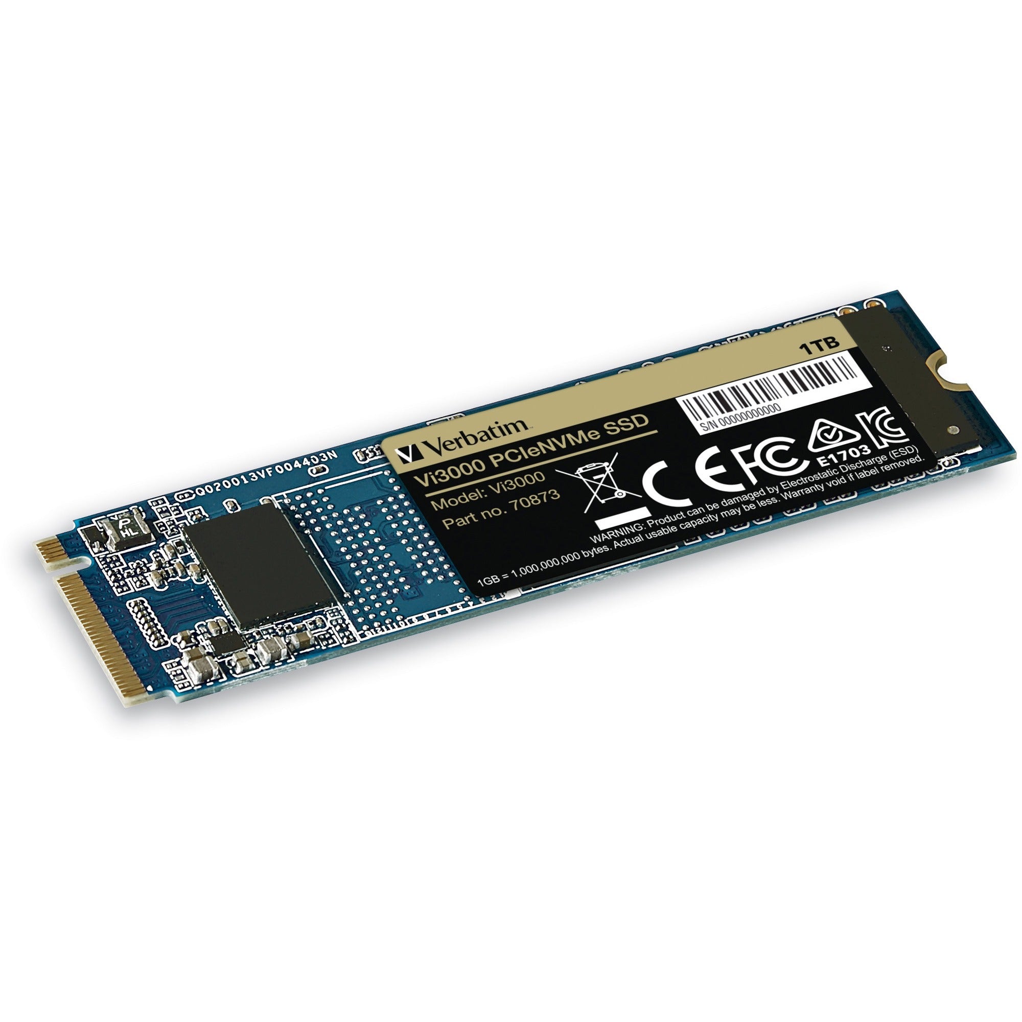 verbatim-vi3000-1-tb-solid-state-drive-m2-2280-internal-pci-express-nvme-pci-express-nvme-30-x4-notebook-desktop-pc-device-supported-600-tb-tbw-3000-mb-s-maximum-read-transfer-rate-5-year-warranty_ver70873 - 1
