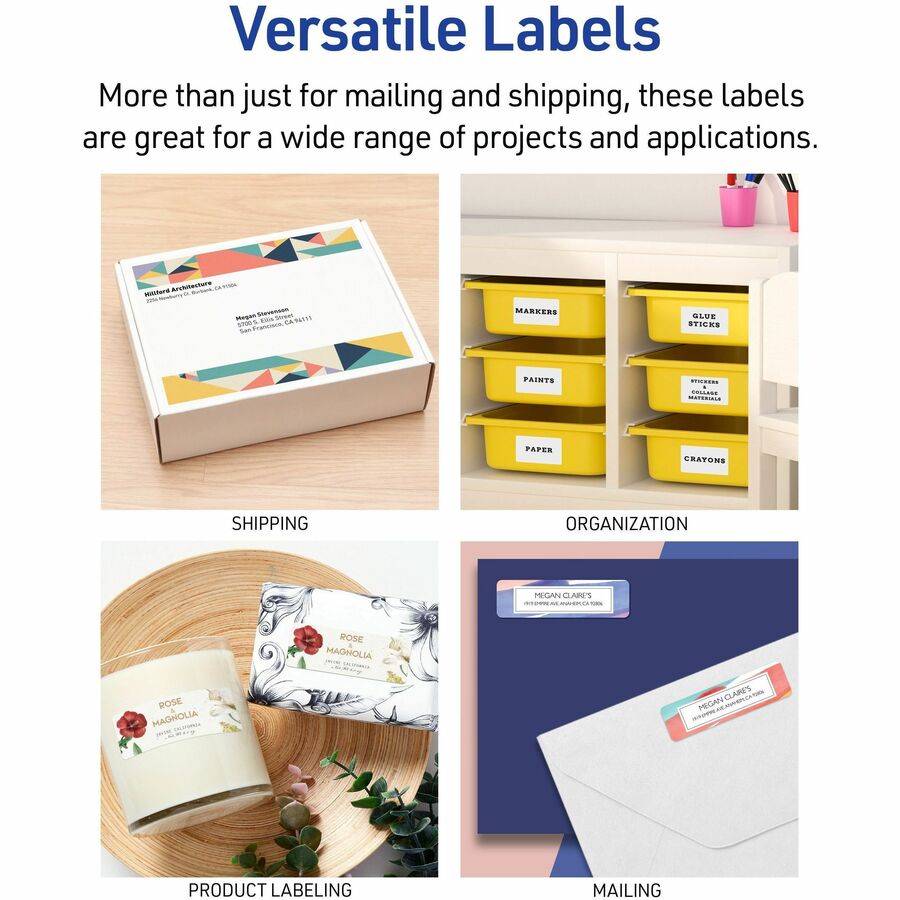 Avery TrueBlock Shipping Labels, Sure Feed Technology, Permanent Adhesive, 2" x 4" , 250 Labels (6427) - Avery Shipping Labels, Sure Feed, 2" x 4" , 250 Labels (6427)