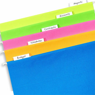 Avery Hanging File Folder Tabs and Inserts, 1/5 Cut, Clear, 20 File Folder Tabs and Inserts Total (06727) - Avery Hanging File Folder Tabs, 1/5 Cut, 20 Total (06727)