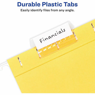 Avery Hanging File Folder Tabs and Inserts, 1/5 Cut, Clear, 20 File Folder Tabs and Inserts Total (06727) - Avery Hanging File Folder Tabs, 1/5 Cut, 20 Total (06727)